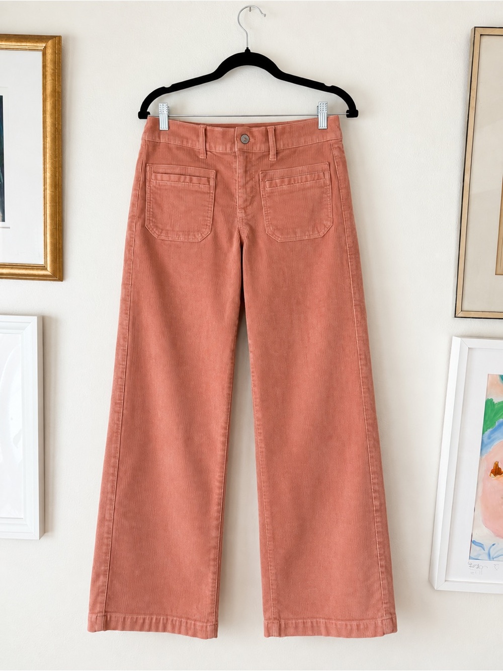 American Eagle Wide Leg Corduroy Jeans in Dusty Rose